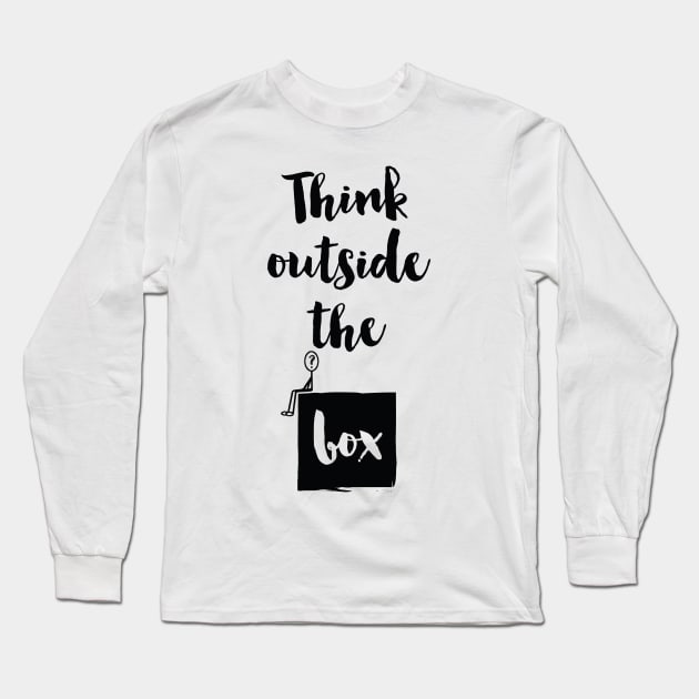 Think Outside The Box Long Sleeve T-Shirt by deificusArt